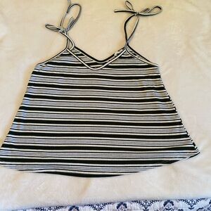 Caution To the wind spaghetti strapped striped shirt